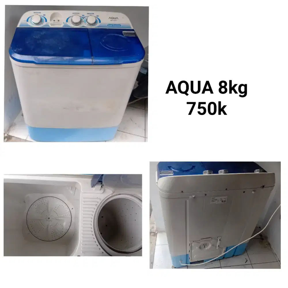 Mesin cuci AQUA 8kg bekas bergaransi