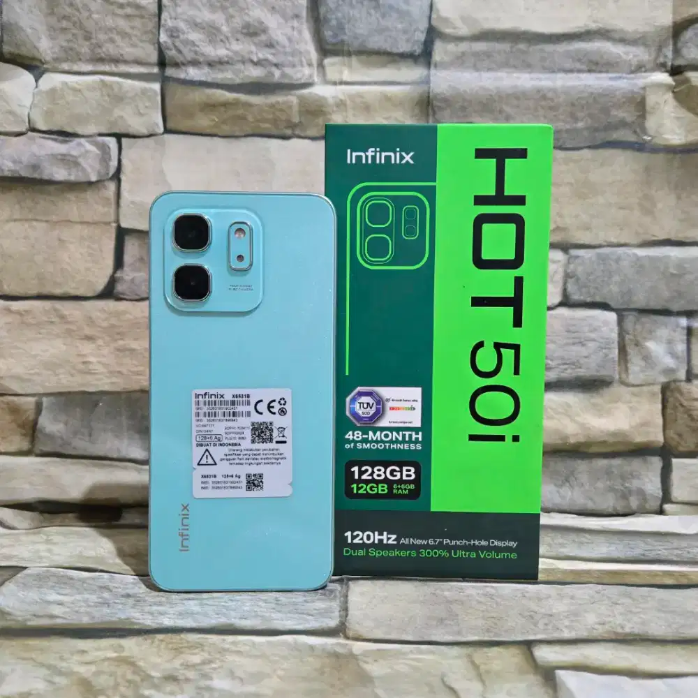 Infinix Hot 50i 6/128 4G Green Fulset segel mulus 98% Garansi panjang