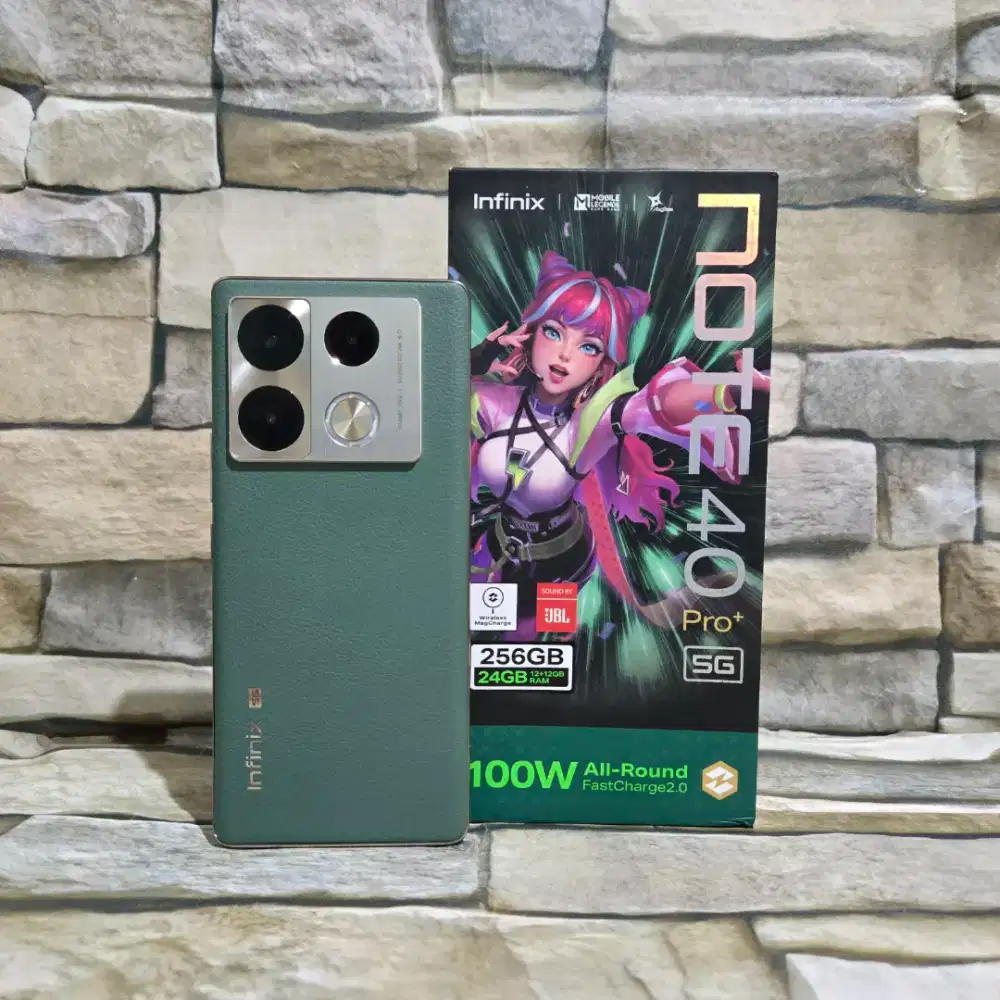 Infinix Note 40 Pro Plus 5G 12/256 Green Fullset Segel Normal Mulus