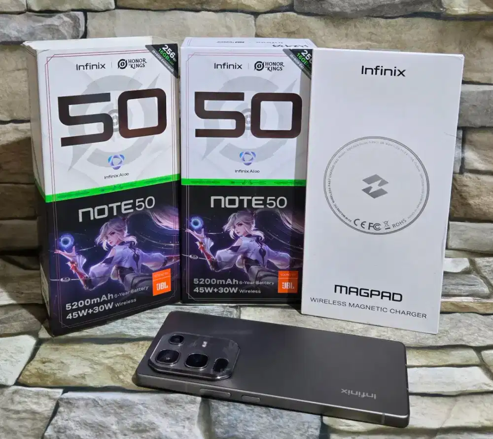 Infinix Note 50 4G 8/256 Grey Fulset segel mulus 95% Garansi panjang