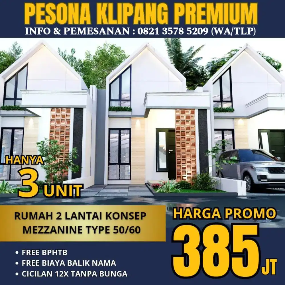 Rumah Modern Minimalis Dekat SD Internasional Klipang