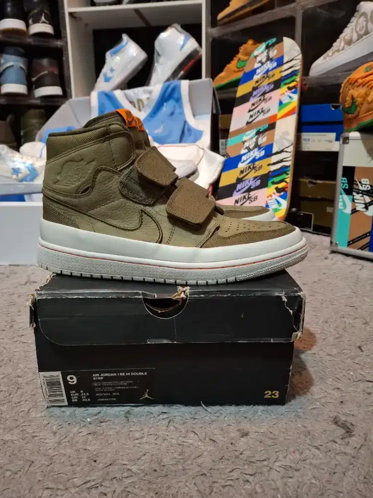AIR JORDAN 1 RETRO HIGH STRAP OLIVE CANVAS VVNDS SIZE 42.5 ORIGINAL