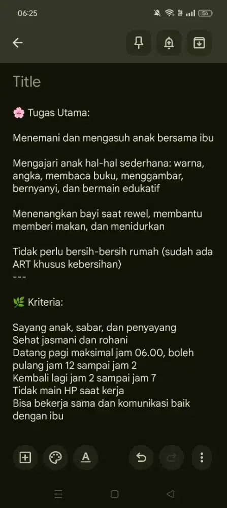 Dibutuhkan ART momong