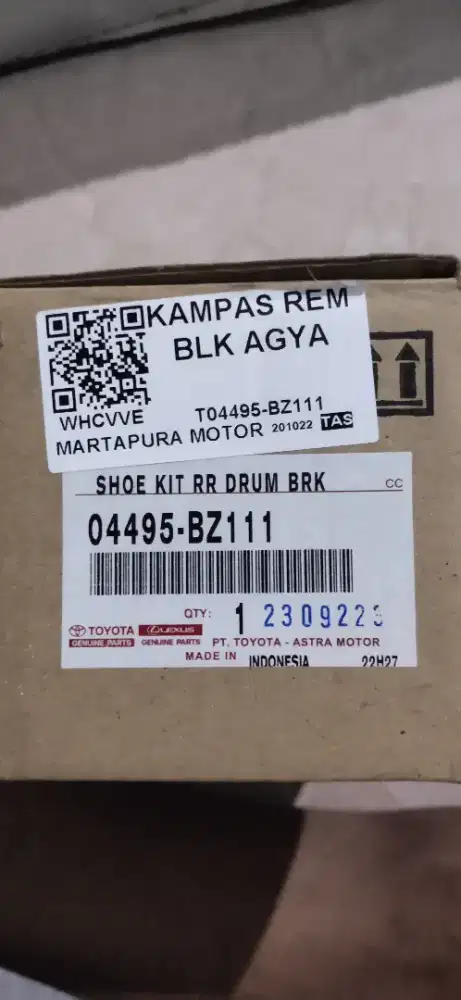 Di Jual Kampas Rem Belakang Agya