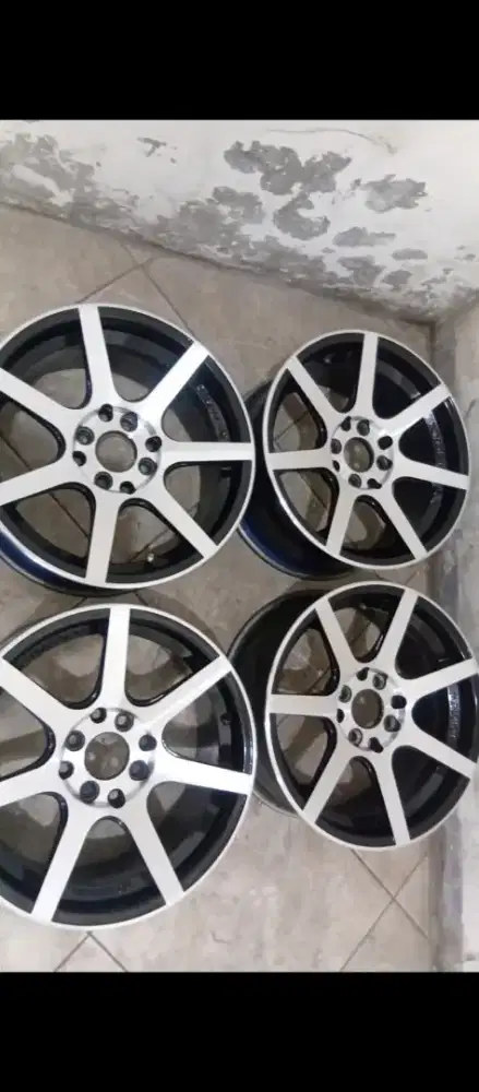 Velg Mobil r15 polish + hitam, 2pcd (4x100 & 4x114.3)