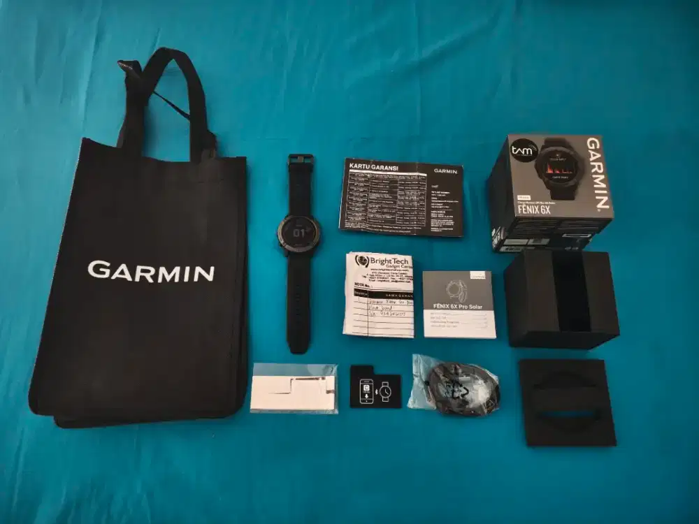 Garmin Fenix 6X Pro Solar Resmi Fullset lengkap original