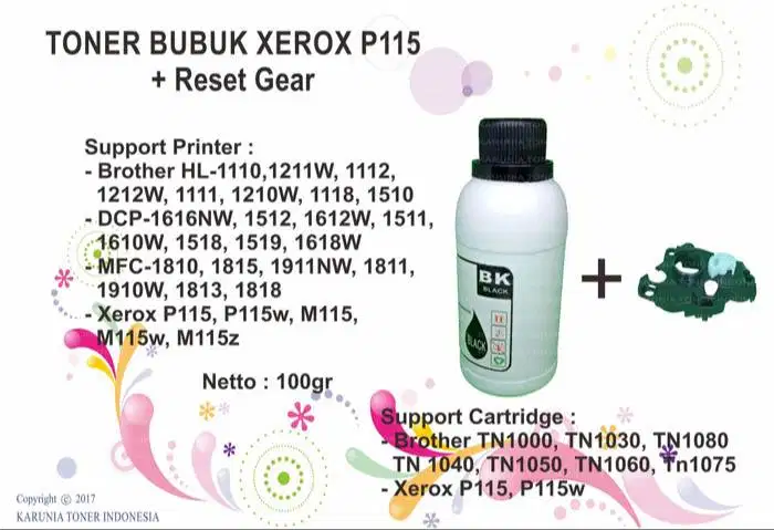 TONER BUBUK XEROX P115 + Flag Gear