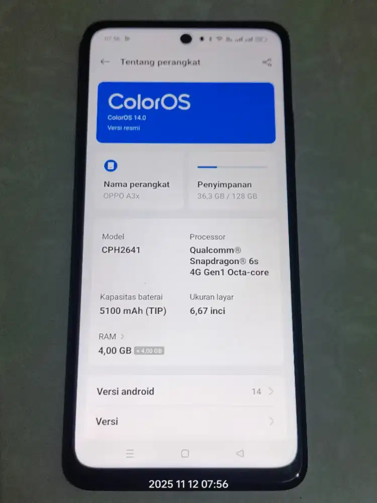 Jual Handphone OPPO A3X  RAM 4/128