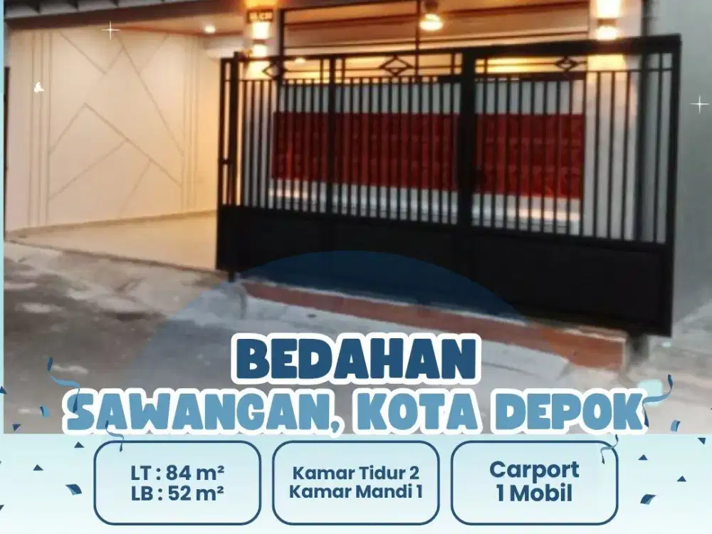 Rumah Murah 1 Lantai Sawangan Depok, Strategis Bebas Banjir Nego