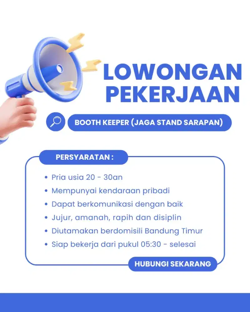 Loker Penjaga Booth Sarapan