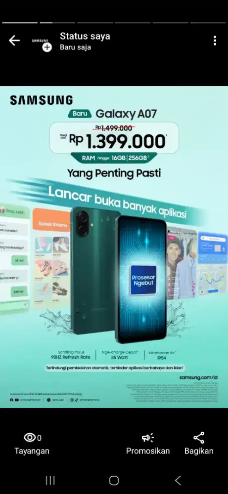 New samsung galaxy a07