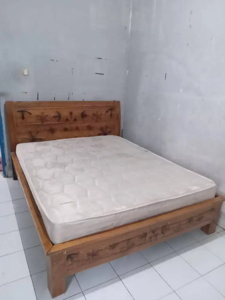 dipan jati springbad murah 160x200