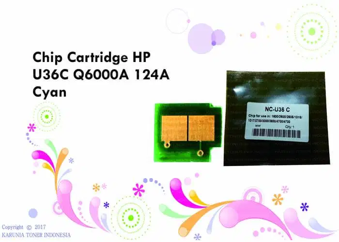 Chip Cartridge HP U36C Q600A 124A Cyan For LJ 1600,2600,2605,1015