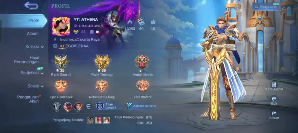 Dijual Akun Mobile Legend (Akun ML)