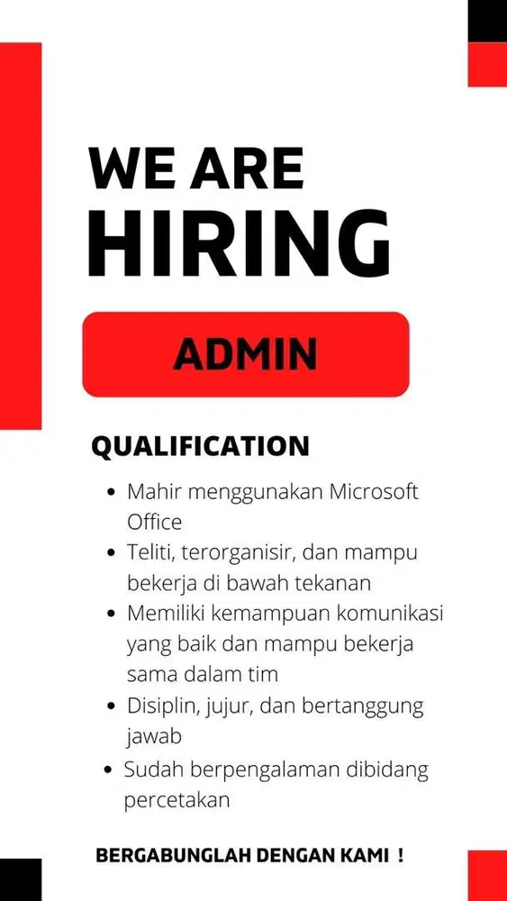 Lowongan Kerja Admin