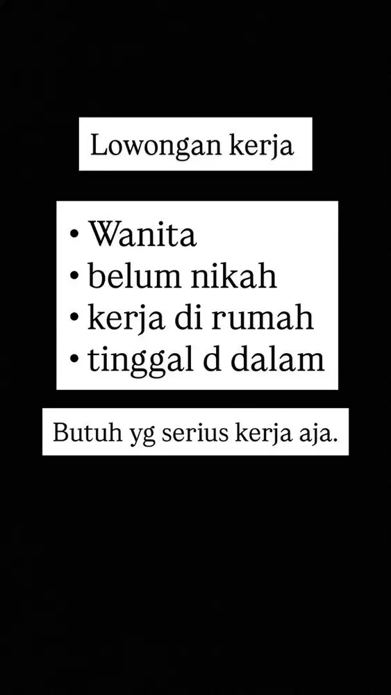 SEGERA LOKER UNTUK WANITA ONLY