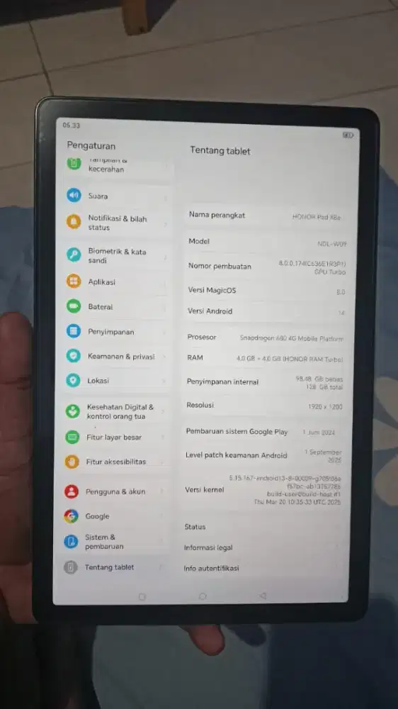 Honor pad X8a mulus