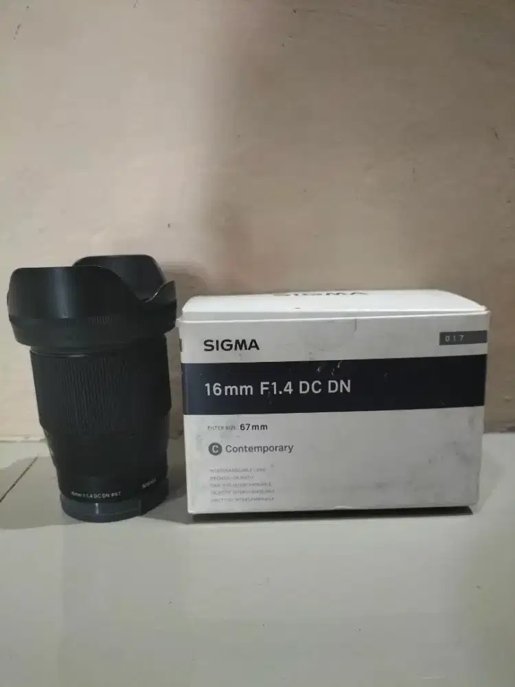 Lensa Sigma 16mm F1.4 Sony Fullshet Box Mulus Likenew