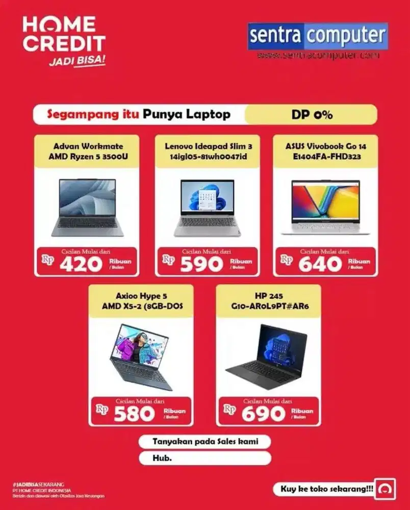 Promo cicilan laptop tanpa dp