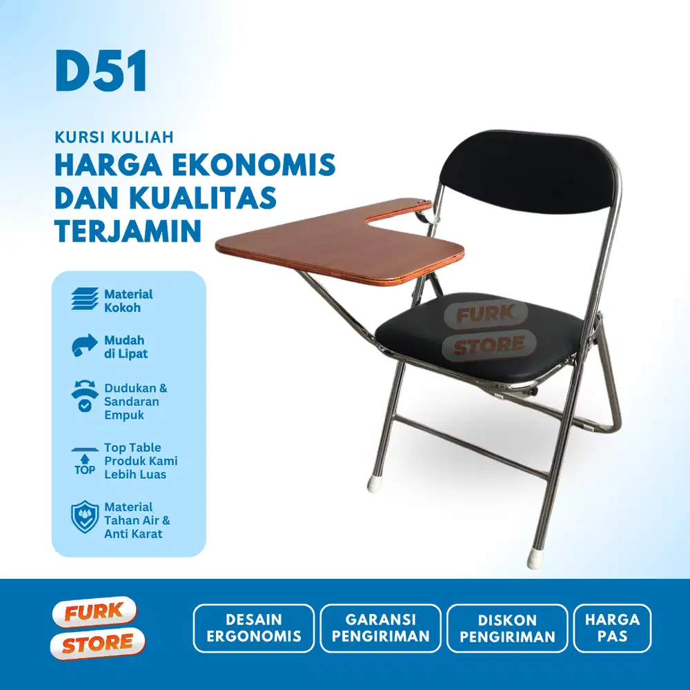 Kursi Kampus Tipe D51 - kursi lipat kuliah | kursi training