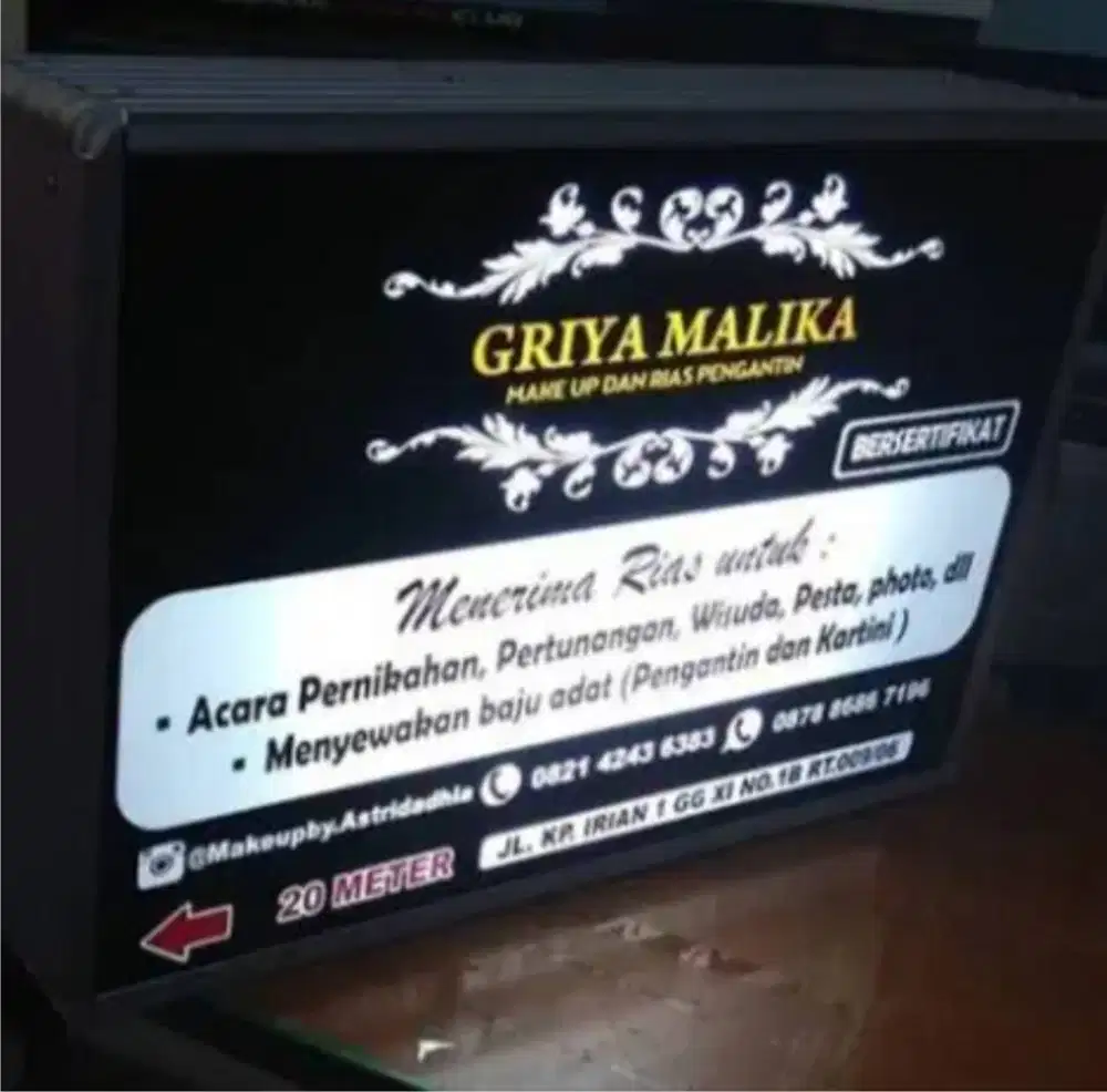 Huruf timbul LED, Neonbox, Papannama, Neon sign, reklame & kaca film