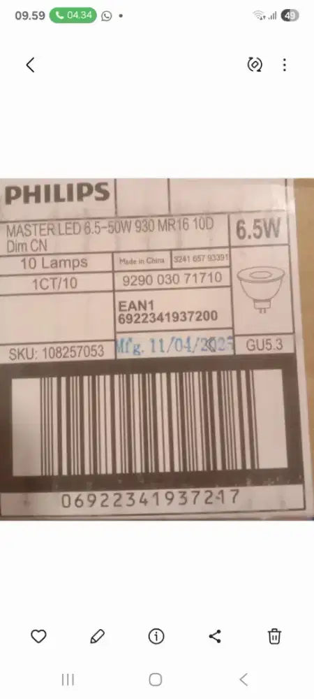 Lampu Philips led master