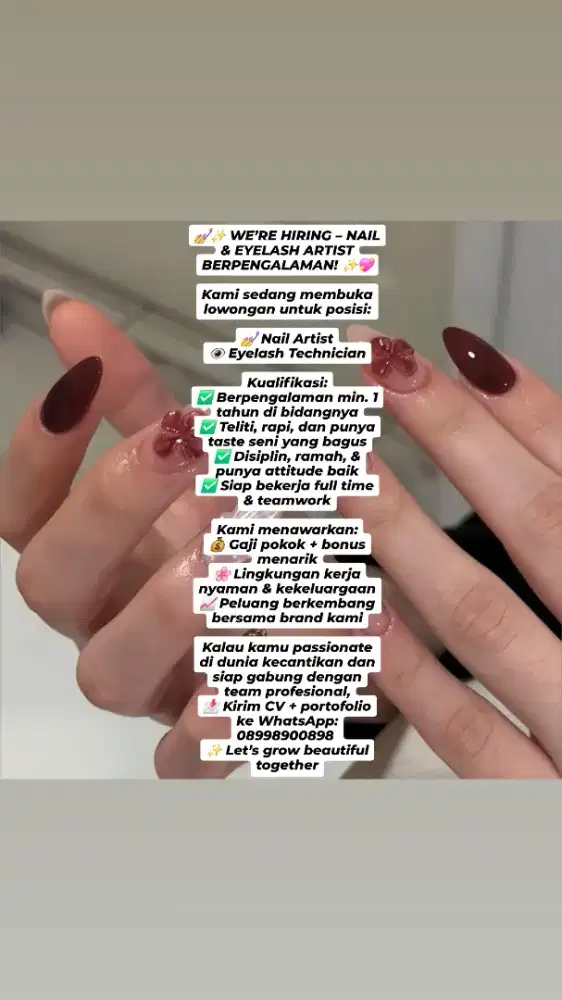 Lowongan kerja Nail Art & Eyelash extensions