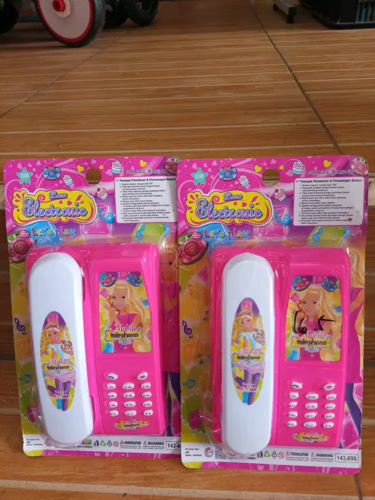 mainan anak telepon brbi baterai