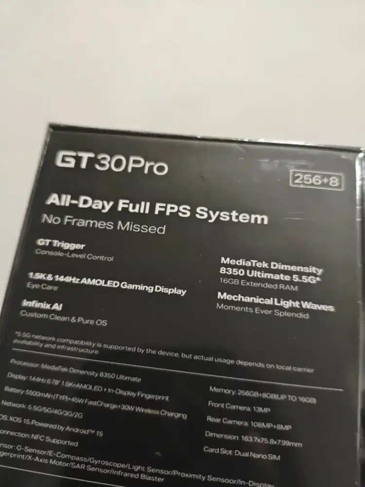 INFINIX GT 30 PRO DARK FLARE RGB LIGHT NEW  8/256GB