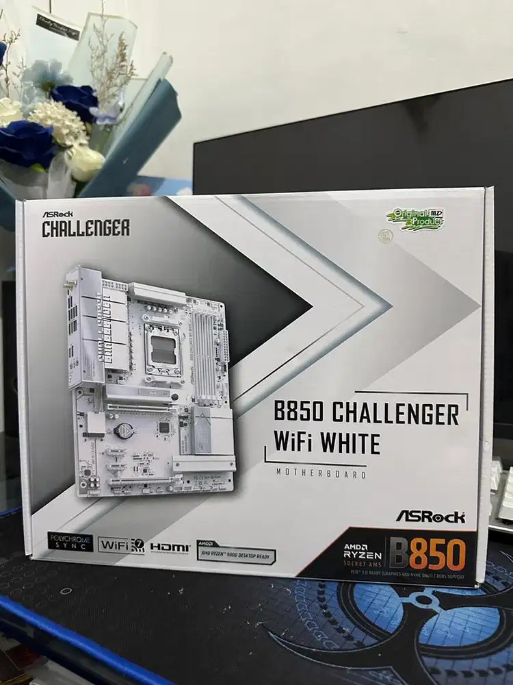 Asrock B850 Challenger WiFi White (AM5) — Fullset, Kondisi Mulus!