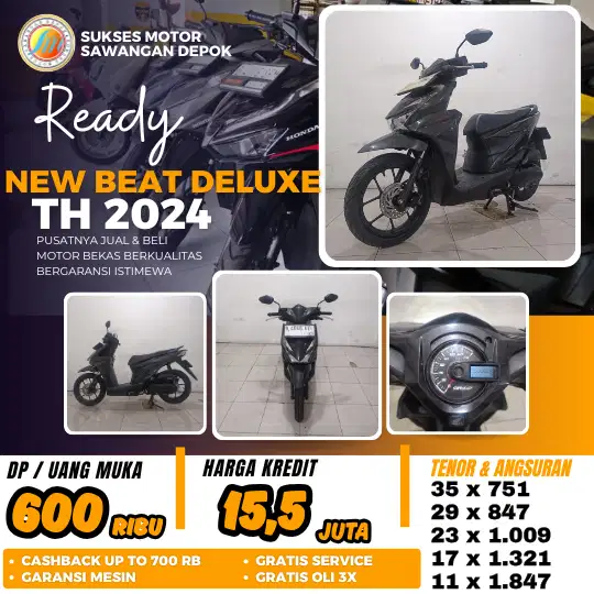 CASH KREDIT DP 600 HONDA NEW BEAT DELUXE TH 2024 MULUS BERGARANSI