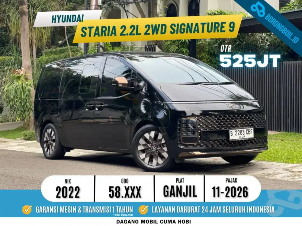 Murah mewah Staria 2.2L 2WD SIGNATURE 9 SEATER DIESEL AT 2022 HITAM