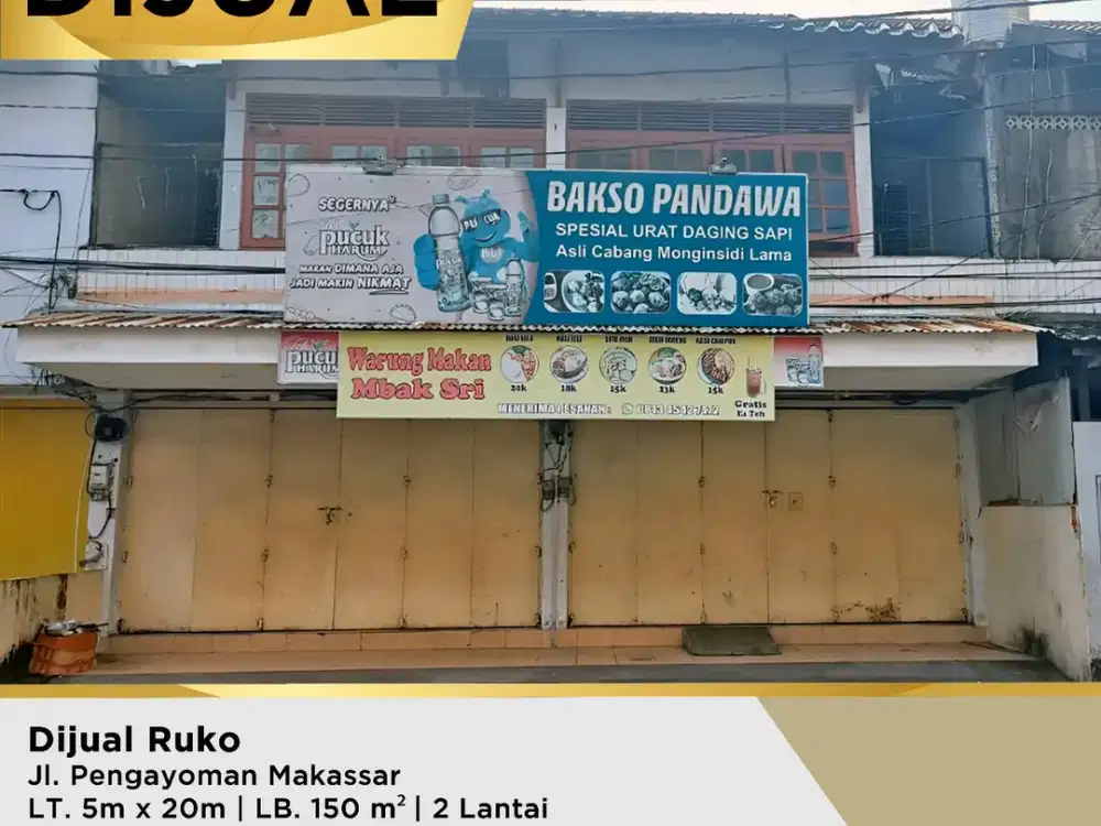 Ruko 2 Petak, 2 Lt, 2 Shm Depan Grand Toserba Panakukang