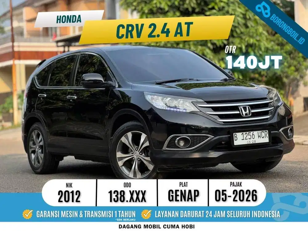 HONDA CRV 2.4 AT 2012 HITAM PAJAK PANJANG