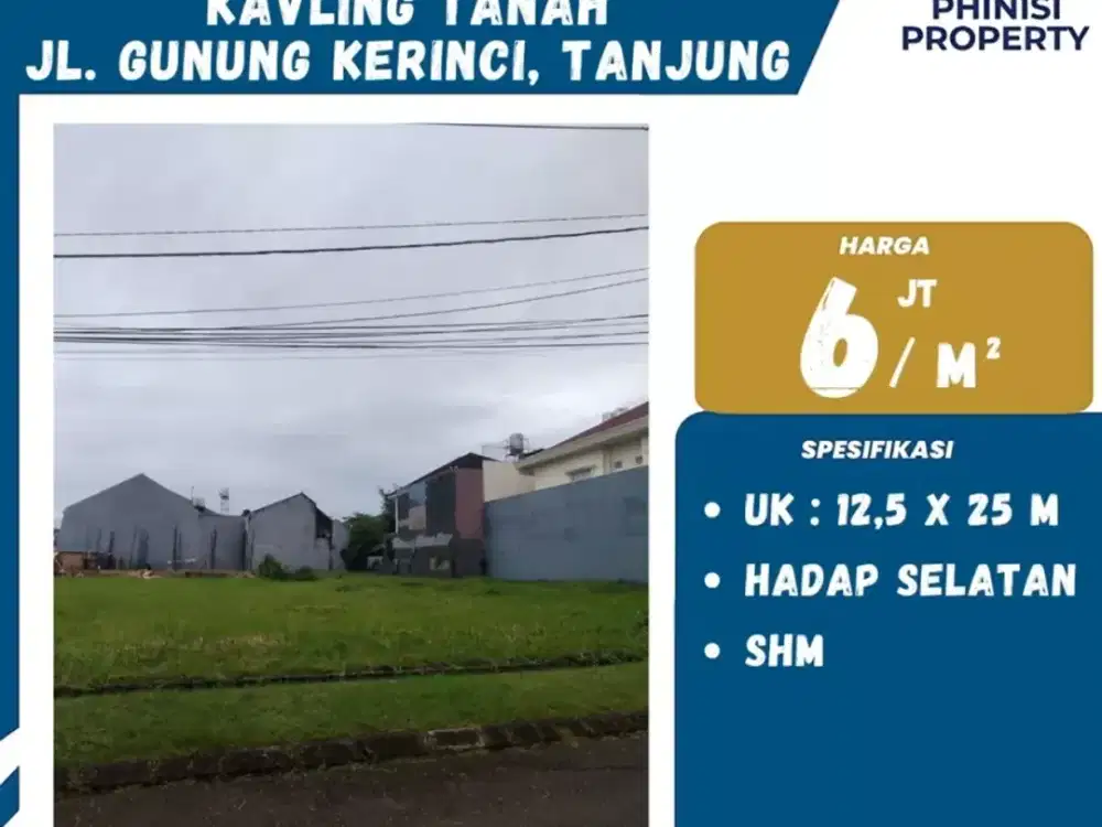 DIJUAL Tanah Kavling Jalan Gunung Kerinci Tanjung Bunga
