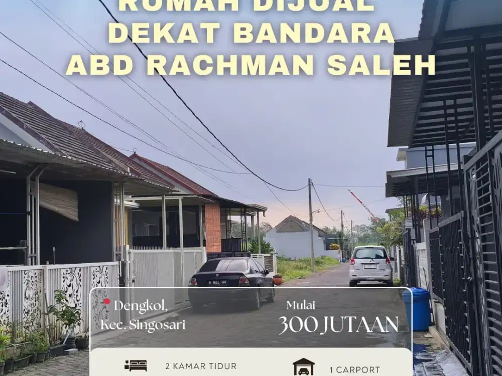 Rumah Modern Dekat Bandara Abd Saleh, Harga Mulai 300 Jutaan!