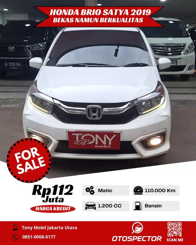 Honda Brio Satya 1.2 E CVT 2019 Putih