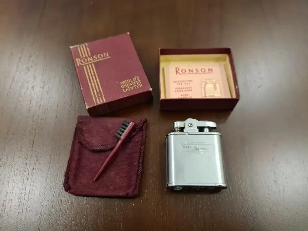 Beehive Brandy Ronson Lighter Gas Korek Vintage