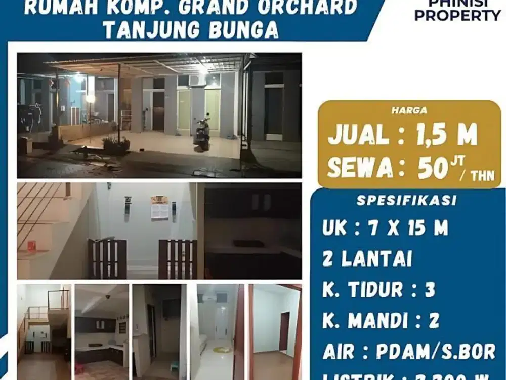 DIJUAL Rumah 2 Lantai di Grand Orchard Tanjung Bunga