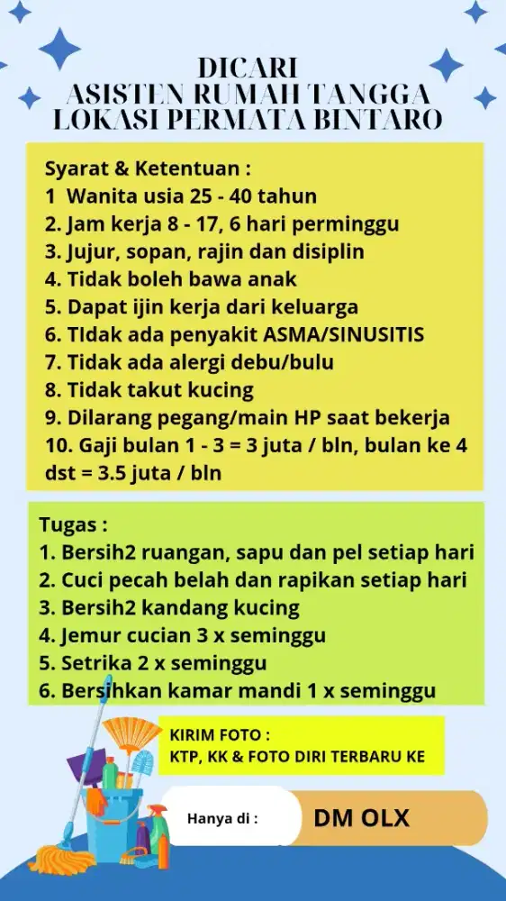 LOKER ART (hanya yg serius kerja saja & bisa PP tanpa terlambat)