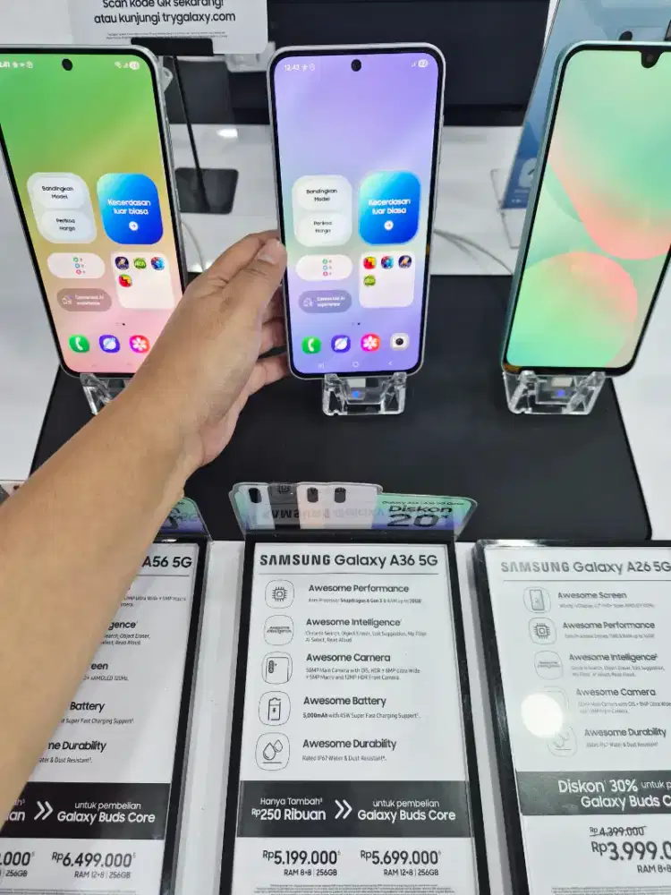 Samsung Galaxy A36 5G.Dapat Adapter 25watt,Anti gores,Case & Holder