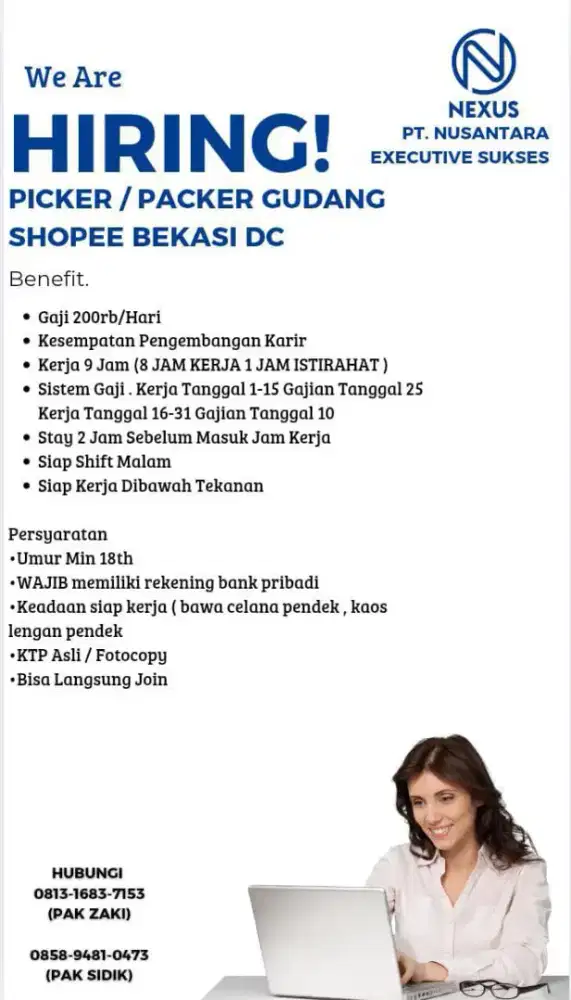 We Are HIRING! PICKER/PACKER GUDANG SHOPEE BEKASI DC