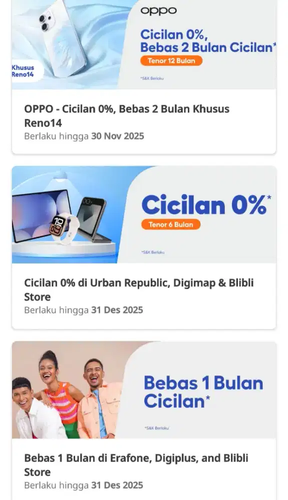Cicilan 0% tanpa kartu kredit