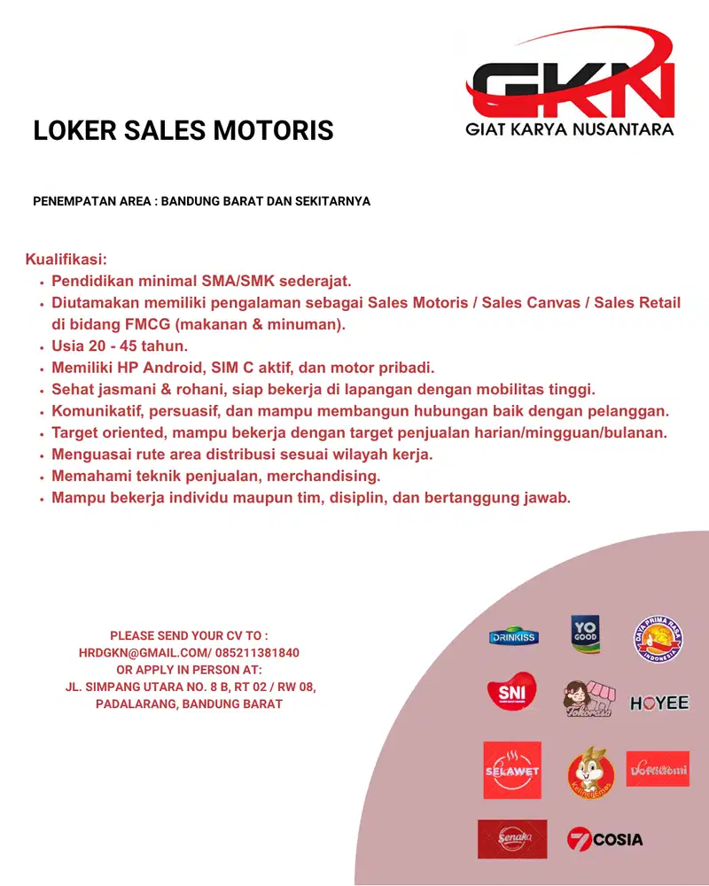 Loker Sales Motoris