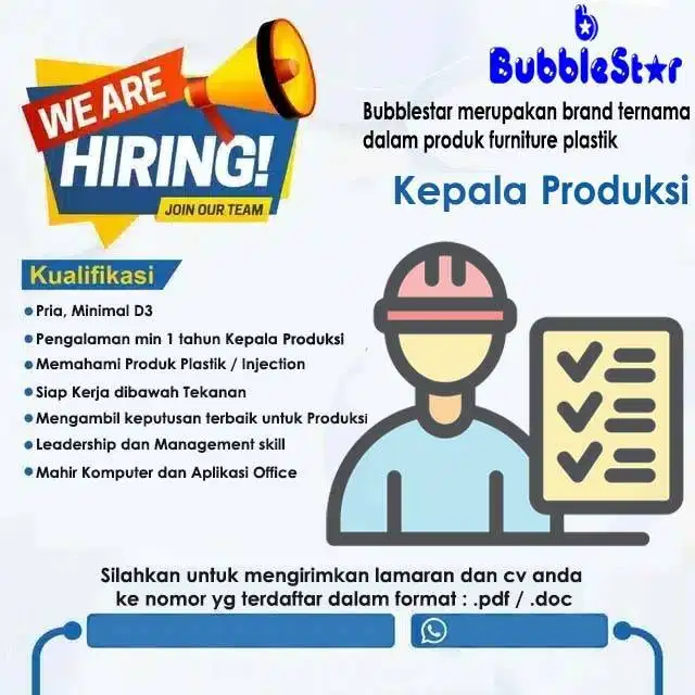 Lowongan Kepala Produksi