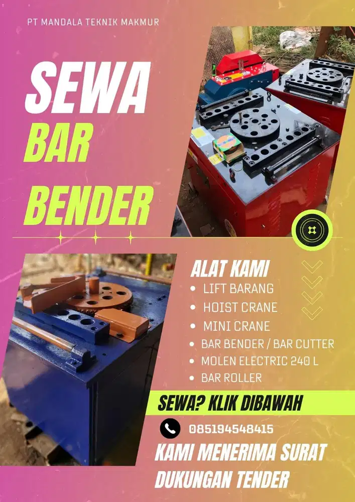 RENTAL ALAT BAR BENDER SELURUH INDONESIA