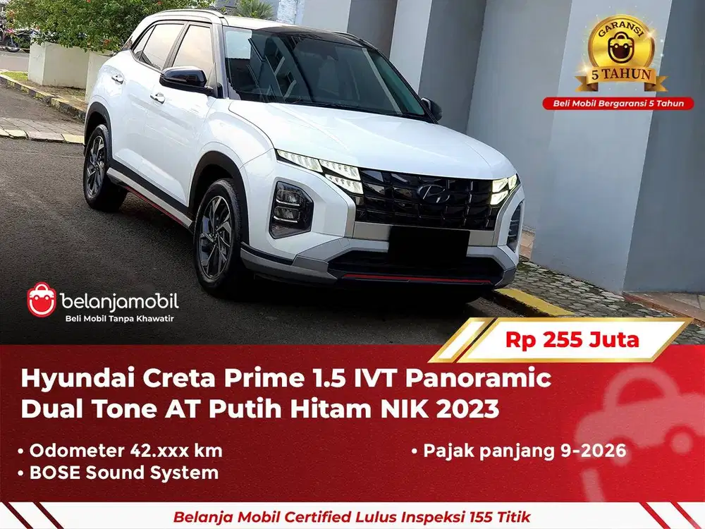 [ GARANSI 5TH ] Hyundai Creta Prime 1.5 IVT Dual Tone AT 2023/2024