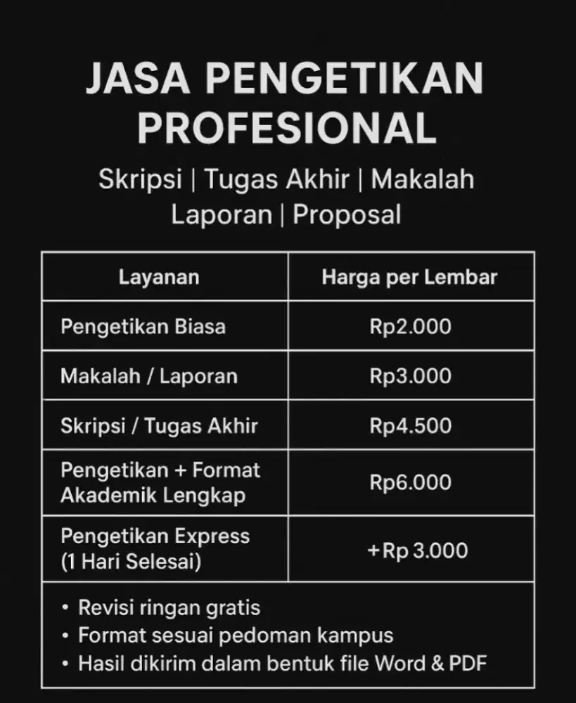 Jasa Pengetikan Murah