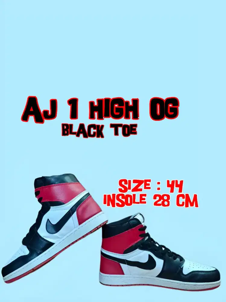 Sepatu sneakers second 4je 1 high OG size 44 insole 28cm