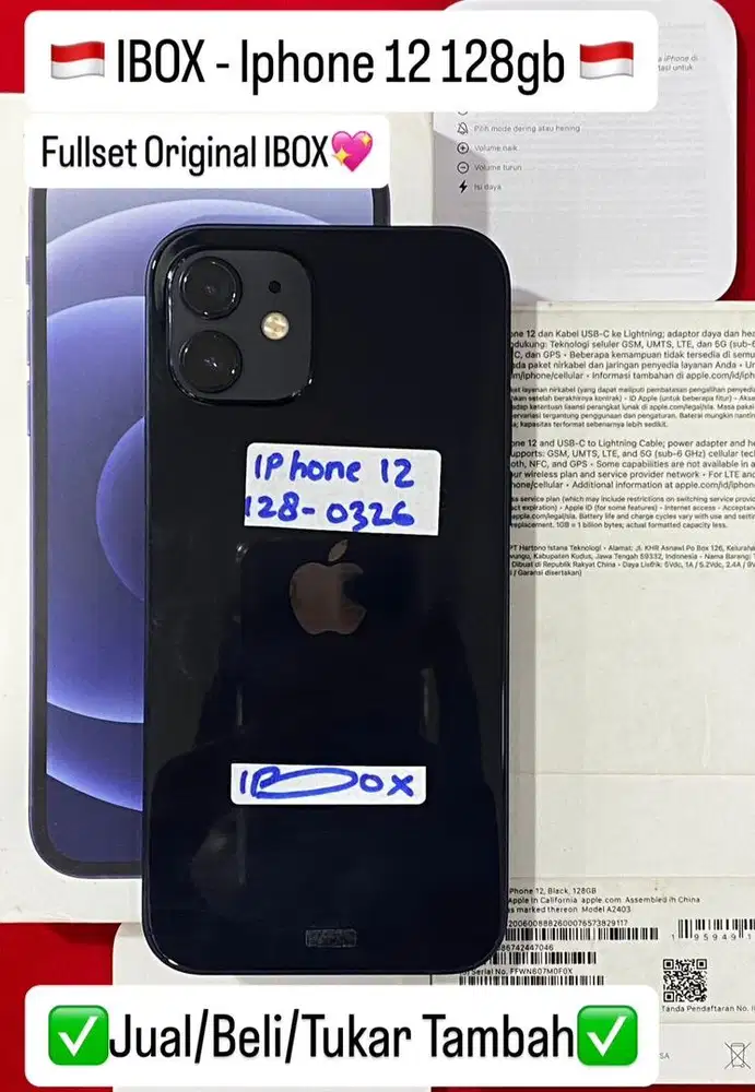 Iphone 12 128 Gb Black Resmi ibox fullset ori